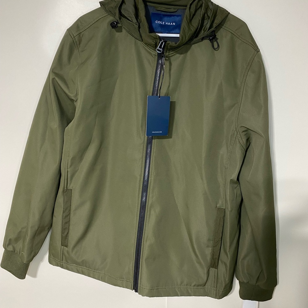 Cole Haan Olive Green Hooded Jacket